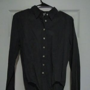 DKNY  vintage leotard pin stripe dress shirt